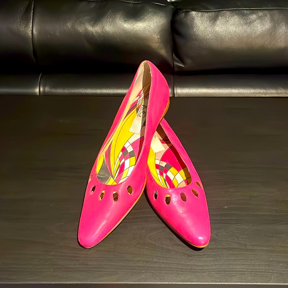 Hot pink flats